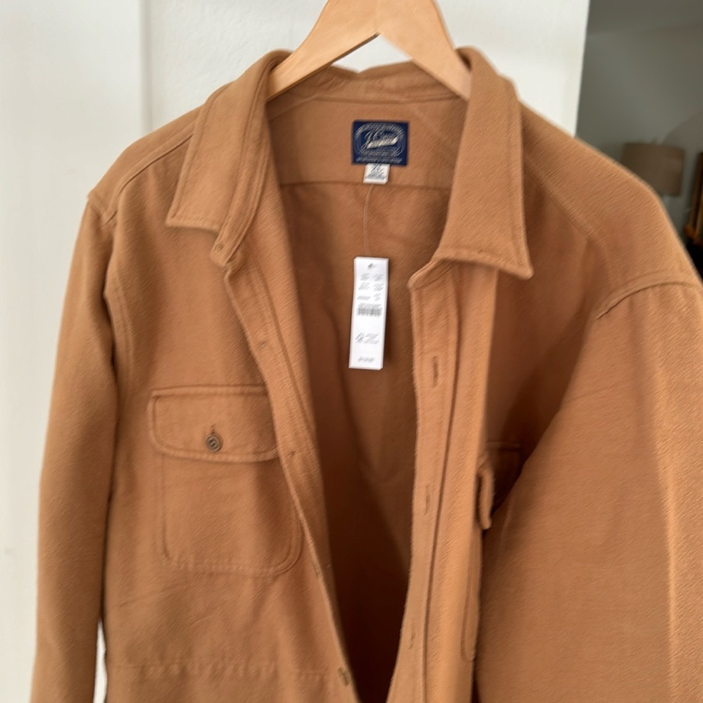 J Crew heavy Fleece field shirt/jacket. XL camel colored